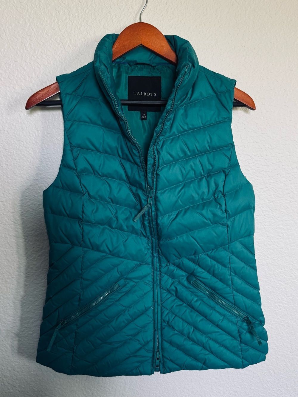 Talbots Teal Winter Fall Puffer Vest XS